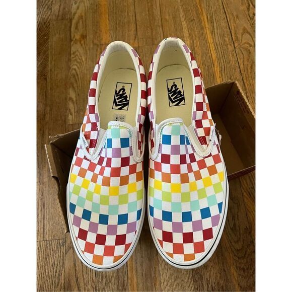 Vans Classic Slip On Multi Color Checkerboard - Picture 1 of 7